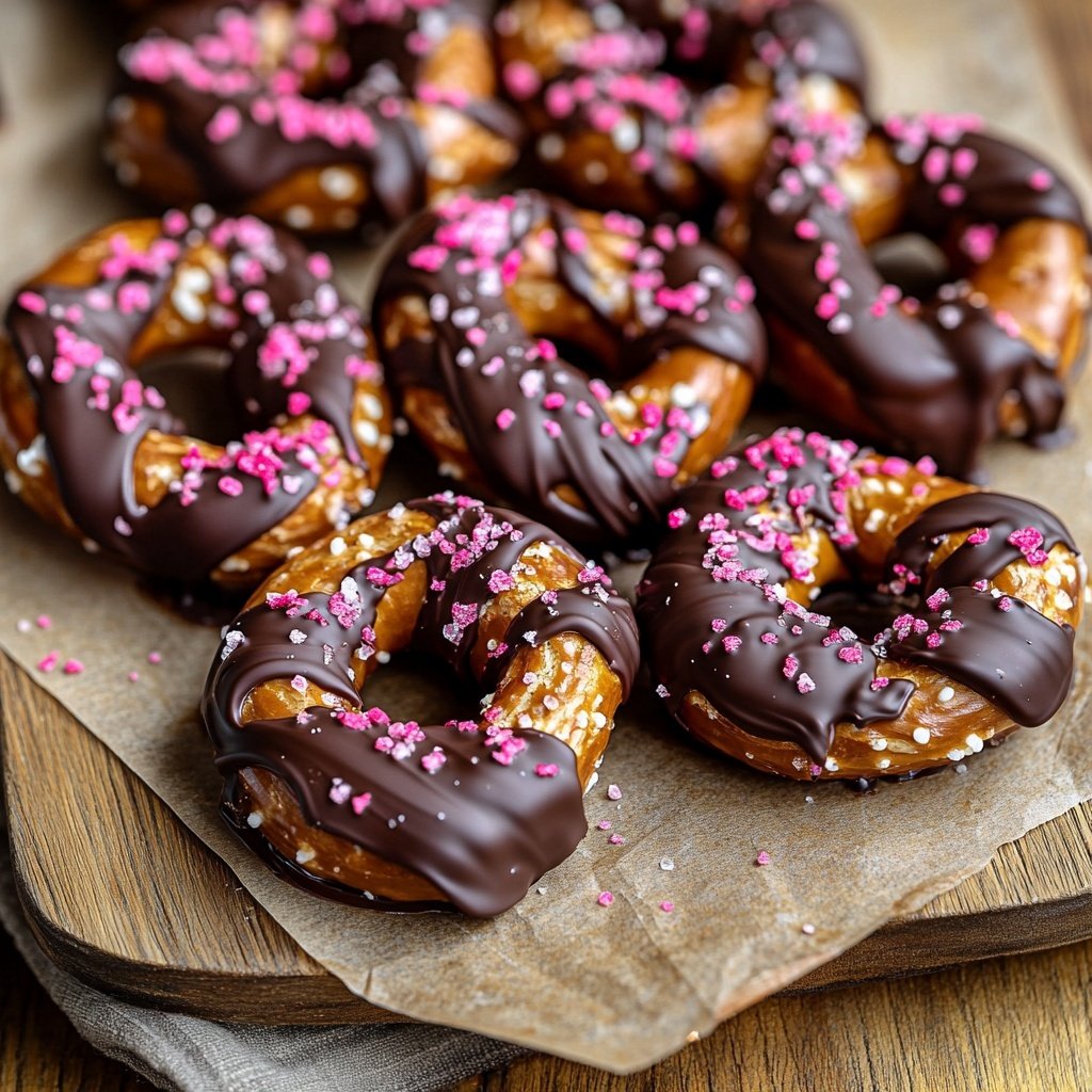 Valentines Snacks Chocolate Dipped Pretzels