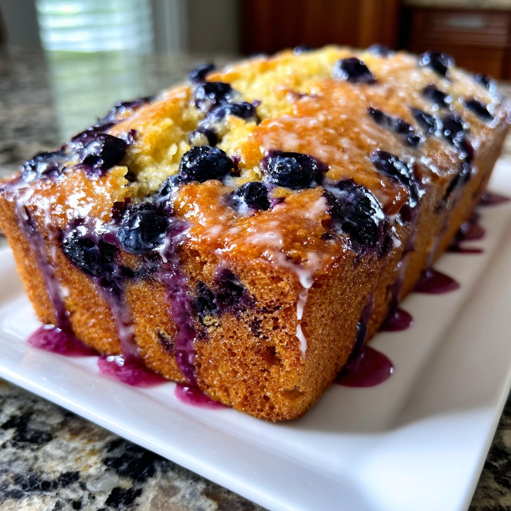 Blueberry Lemon Bread Glazed