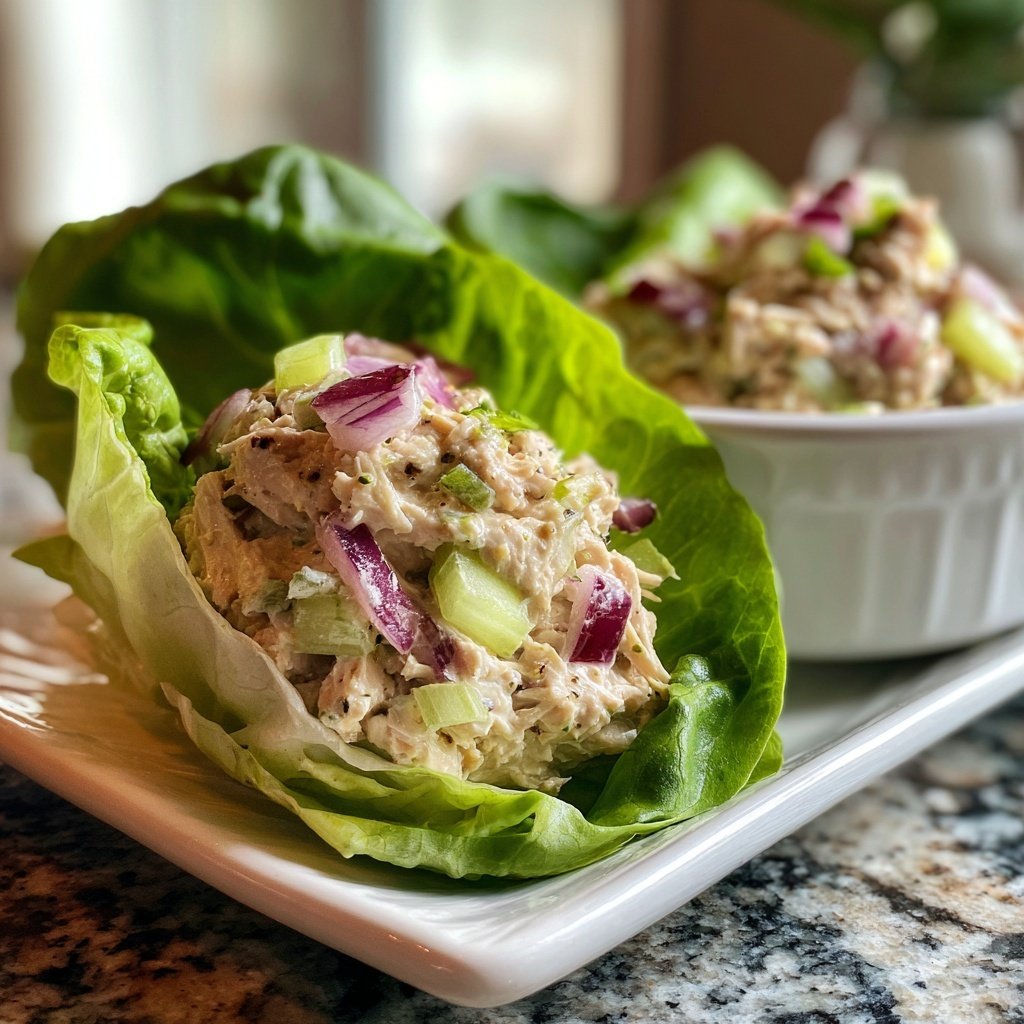 Simple Tuna Salad Lettuce Wrap Lunch
