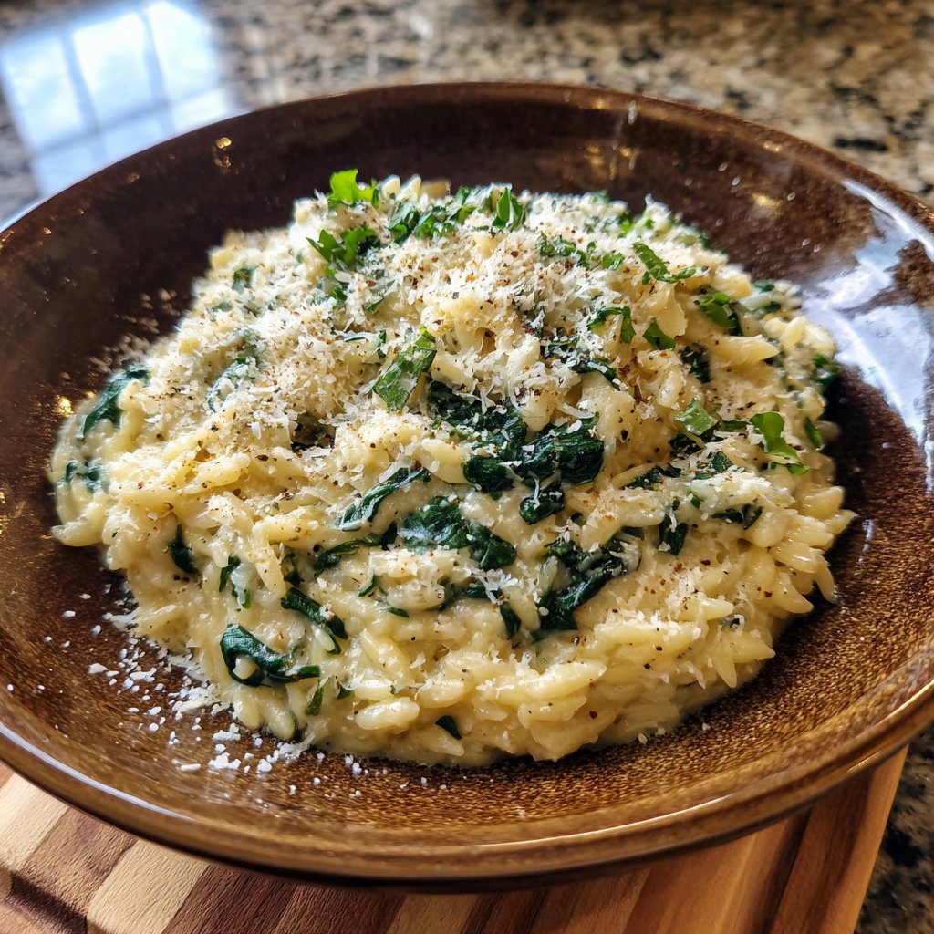 Creamy Spinach Orzo