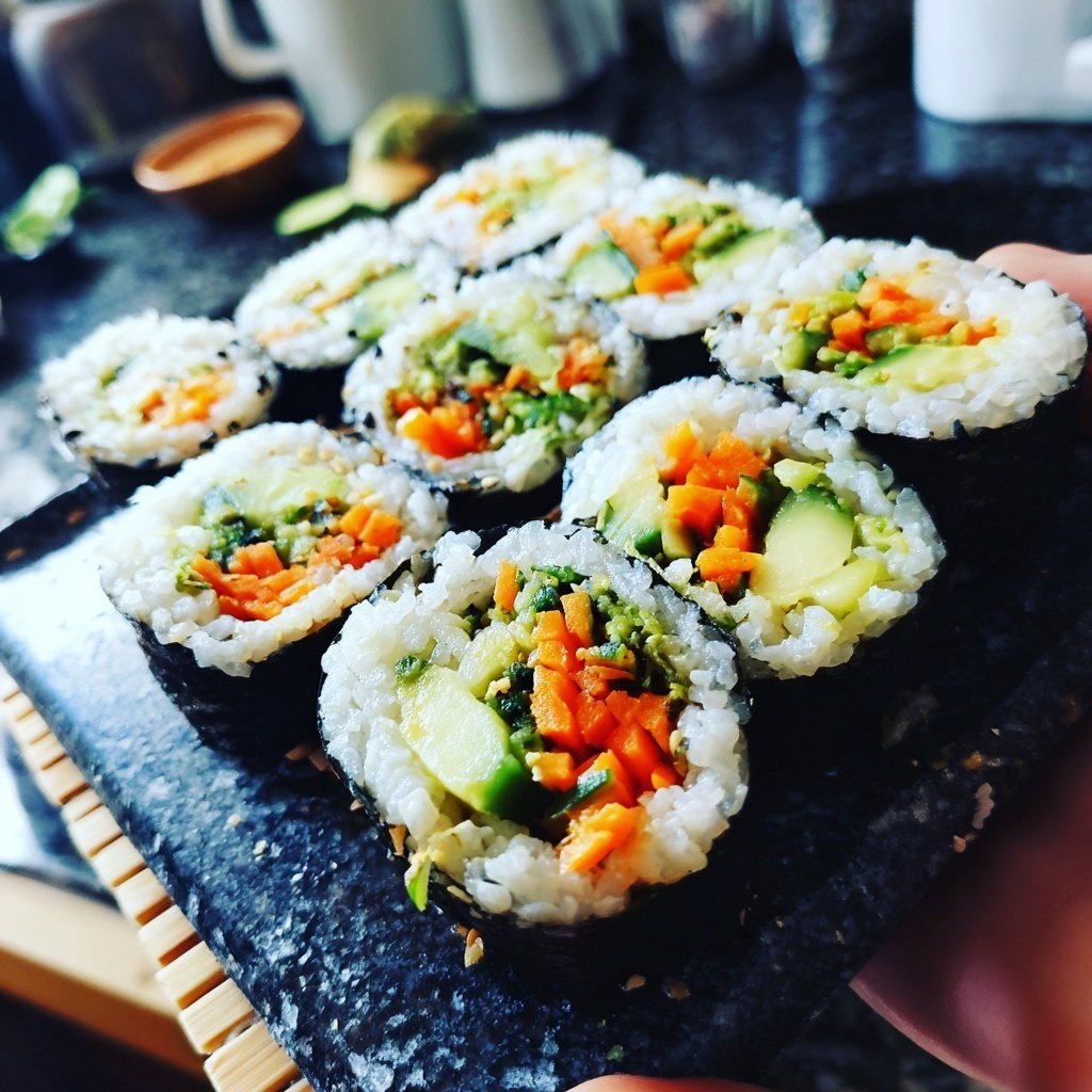 Healthy Lunch Vegetable Sushi Rolls