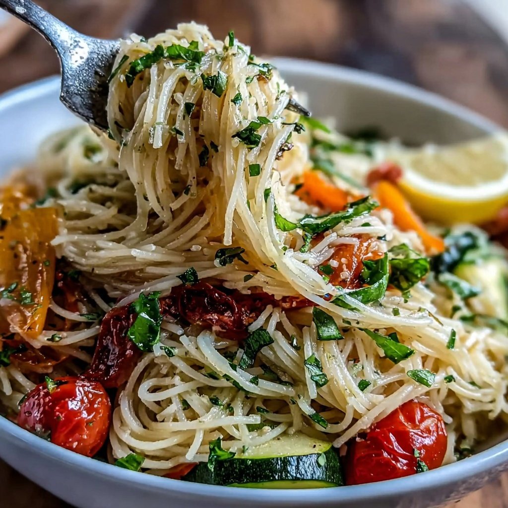 Angel Hair Pasta Primavera With Lemon